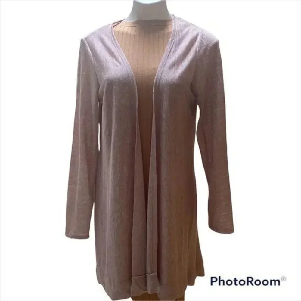 TAHARI Mauve Pink Long Sleeve Tunic Length LINEN